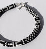 mixed pattern rope bracelet - black, white
