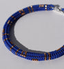 patterned rope bracelet - blue, copper
