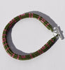 patterned rope bracelet - green, pink