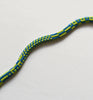 Toggle mixed pattern rope necklace - blue, lime green