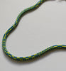 Toggle mixed pattern rope necklace - blue, lime green