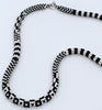 Toggle mixed pattern rope necklace - black, white