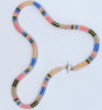 Toggle mixed pattern rope necklace - soft pink