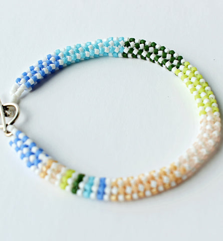 mixed pattern rope bracelet - white base